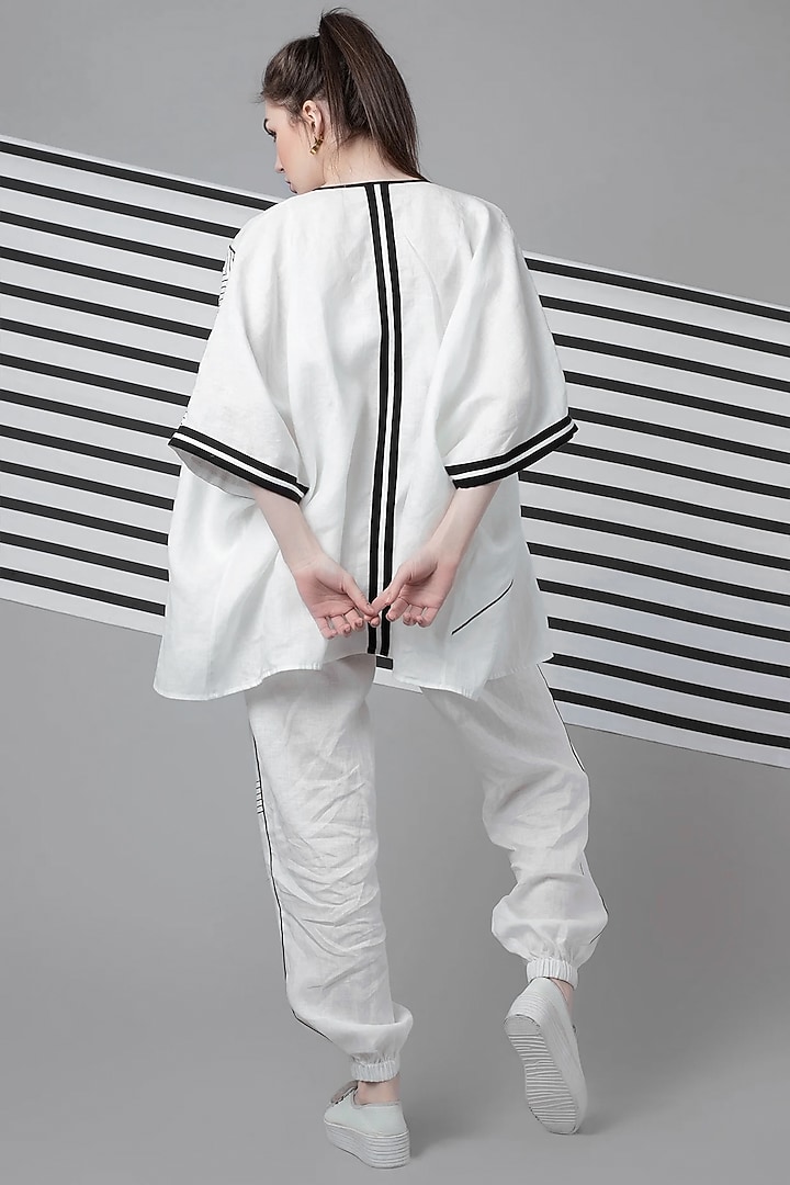 White Monochrome Co-Ord Set by Wendell Rodricks at Pernia's Pop Up Shop